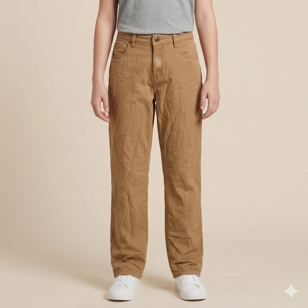 DKNY 100% Cotton Canvas Cord Pants Sz 14 Tan‎